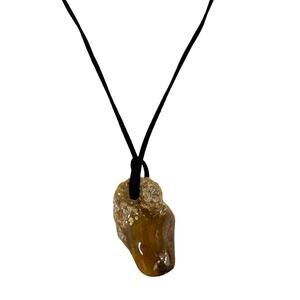 Baltic Amber Necklace Chunky Raw Shape Polished